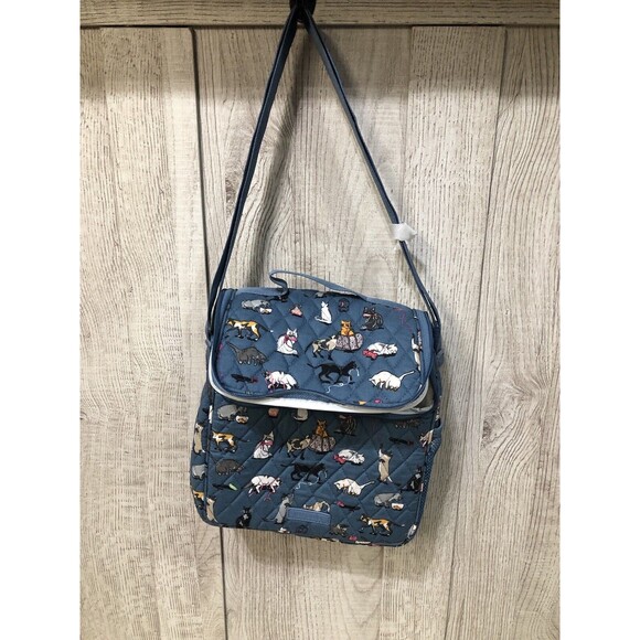 Vera Bradley Blue Insulated Lunch Crossbody Bag Cats Meow 25002-P88 brand new - Picture 1 of 7